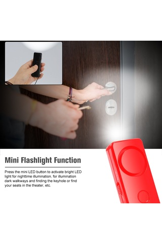 Singree 120db Yüksek Sesli Kişisel Güvenlik Alarmı, Taşınabilir El Kayışı Ve Mini Led Fener Özellikli