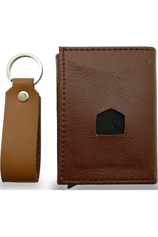 Kişiye Isme Özel Mekanizmalı Erkek Kartlık Cüzdan Anahtarlık Taba Taba-Hediye Paketi Olmasın-Siyah