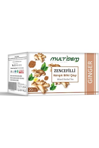 Multidem Zencefilli Karışık Bitki Çayı 40 G