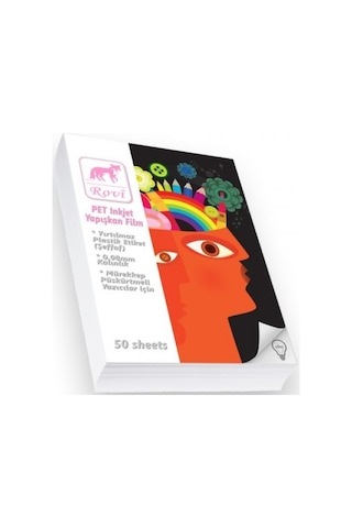 Inkjet için Sticker Yarı Şeffaf Film Etiket Pet -0.08Mm-20 Adet 21 x 30 A4