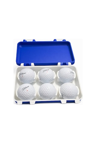 Kapaklı 6 Lı Golf Topu Saklama Kutusu Sert Plastik Taşıma Kutusu Golf Top Organizer Box Çok Renkli