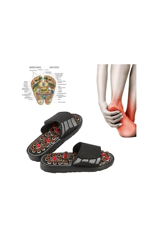 Sağlık Akupunktur Refleksoloji Shiatsu Bahar Döner 3d Ayak Masaj Terlik Omurga Sandal Vücut Detoks Ayak Masaj Ayakkabı Ayak Bakım Aracı Lk22ar Siyah