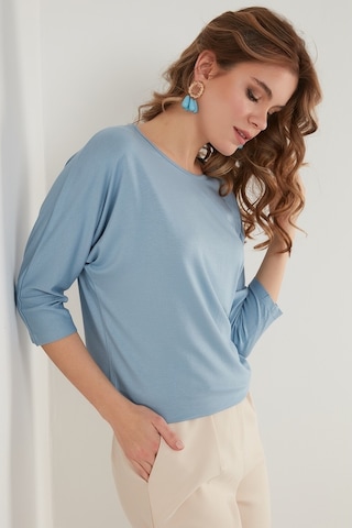 Lela Bisiklet Yaka Truvakar Kol Bayan Bluz 5861416Y Bebe Mavi