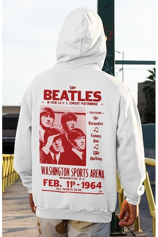 Sevbano The Beatles Müzik Grubu Baskılı Unisex Oversize 1964 Hoodie Beyaz