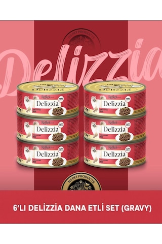 Reflex Plus Delizzia Yetişkin Dana Etli Gravy Kedi Maması 6x85 Gram