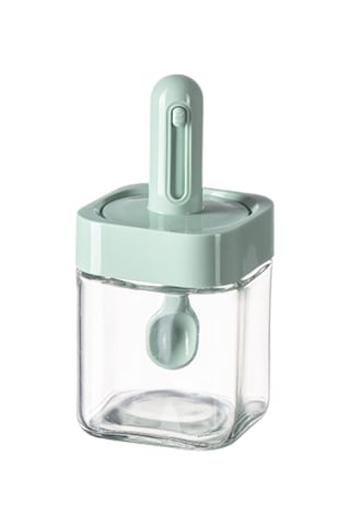 Suntek Baharat Kavanoz Mutfak Malzemeleri Mini Şeffaf Yeşil