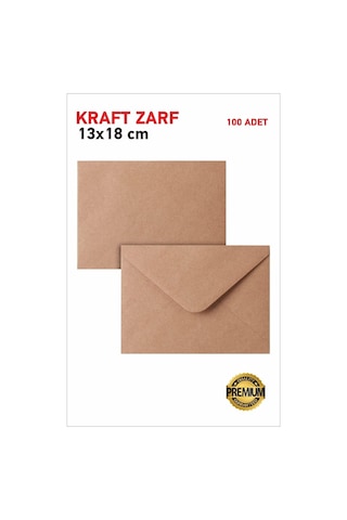 Hsn Davetiye Zarfı Kraft Zarf 100 Adet 13 X 18 CM Kahverengi Zarf