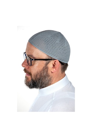 Lüks Çelik Örme Namaz Takkesi Gri 1 Adet