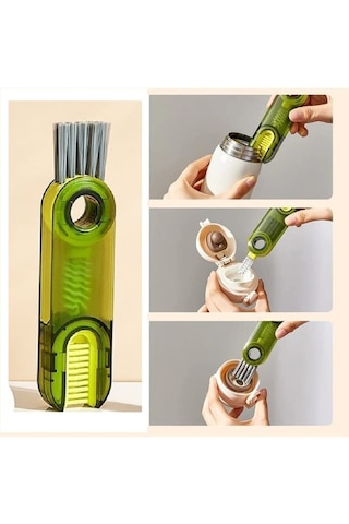 3 Fonksiyonlu Çok Amaçlı Temizlik Fırçası Mutfak Banyo Araç Klavye Pencere Oluk Temizlik Fırçası