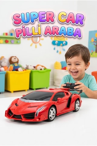 Uzaktan Kumandalı Süper Araba 1:18 Ölçekli 4 Fonksiyonlu Radyo Kontrol Sistemli Oyuncak Araba