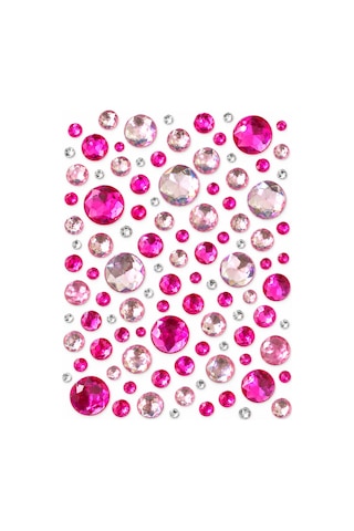 Pembe Taş Rhinestone Sticker Yapışkanlı Saç, Yüz, Tırnak, Vücut Ve Süs Taşı