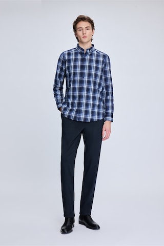 Hatemoğlu Lacivert Slim Fit Kareli Düğmeli Yaka Uzun Kollu Pamuklu Gömlek 19151010014a 784 1964075 Lacivert