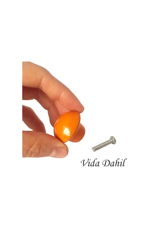 8 Adet Turuncu Mantar Düğme Kulp Çocuk Bebek Mobilya Çekmece Dolap Kapak Kulbu Metal Kulp Aksesuarları Vidalı