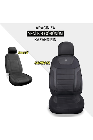 Renault Symbol Araçlara Uyumlu Oto Koltuk Kılıfı Seti - Primier Serisi - Siyah