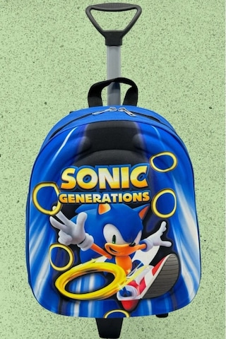 Tezzgelsin Kirpi Sonic 3d Baskılı Çekçekli Anaokulu Kreş 2-6 Yaş Sırt Çantası Ve Okul Çantası Çok Renkli