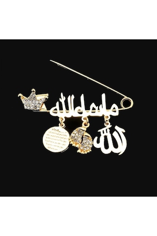 Sahiaksesuar Arapça Maşallah Yazılı Bebek Yaka Iğnesi 35