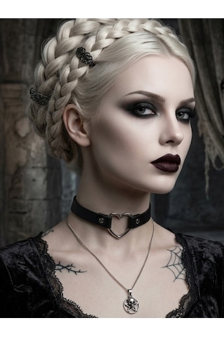 Deri Choker Yıldırım Kolye Punk Gotik Boyunluk Kadın Rock Stil Kolye Ayarlanabilir Siyah Choker Trendy Takı Gri