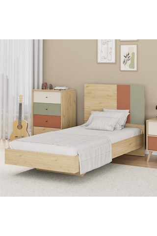 Terra Tek Kişilik Karyola-florida Meşe/karışık Renk 107x110x205 Cm