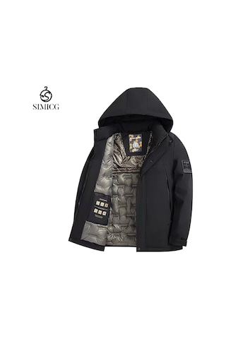 Yeni Açık Hava Rüzgar Geçirmez Ve Kalınlaştırılmış Erkek Pamuklu Ceket Siyah