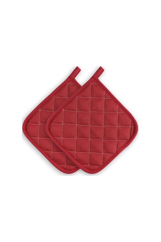 Yanmaz Ve Isıya Dayanıklı Fırın Eldiveni Ve Tutacak 2 Eldiven, 2 Tutacak Vişne