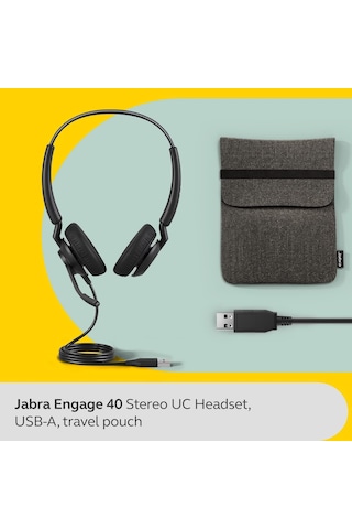 Jabra Engage 40 UC Duo Kablolu Kulak Üstü Kulaklık