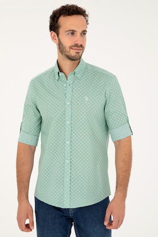 U.s. Polo Assn. Erkek Su Yeşili Gömlek Desenli 50282861-vr048 Su Yeşili