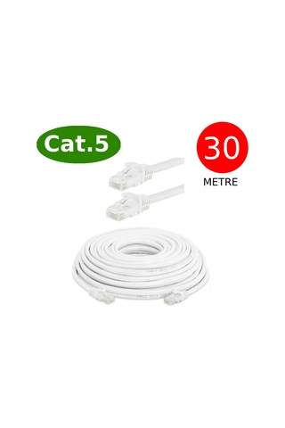 Tek-iş Cat5 Network Internet Ethernet Bilgisayar Kablosu Rj45 - Rj45 30 Metre Patch Kablo