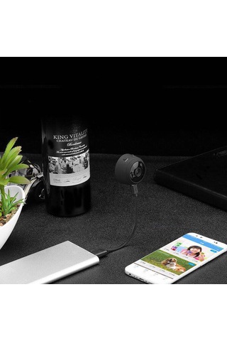 Geeksen Mini Wifi Kamera 1080p - Hareket Algılama, İnfrafed Gece Görüşü, Dönüşümlü Kayıt, Taşınabilir Spor Kameralı Beyaz, Hafıza Kartı Yok