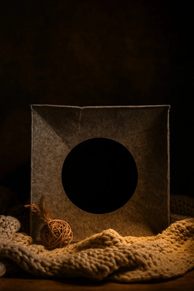 Keçe Kedi Yuvası Organizer Düzenleyici Katlanabilir Gri Gri