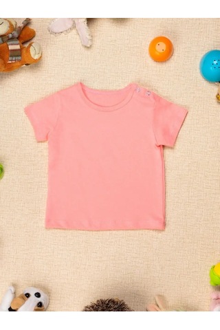 Chic Panda Çocuklar İçin Düğmeli, Günlük Temel Tişört Seti. 115429131 Leylak