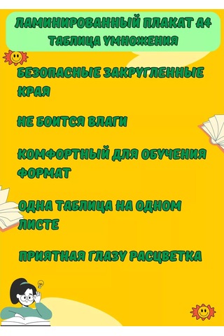 Mıdov A4 Çarpım Tablosu Poster Lamine Edilmiş 244488041