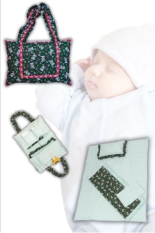 Anne Ve Bebek İçin Çok Amaçlı Seyahat Çantası Haki