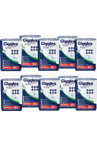 Giggles Bebek Bakım Örtüsü 60x60 Alt Açma Bezi 10 Paket 100 Adet