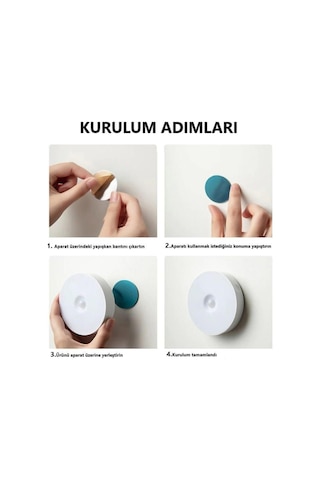 Hareket Sensörlü 6 Adet Koridor Ve Merdiven İçin Şarjlı Hareket Sensörlü Led Işık Beyaz Işık Strglbl75