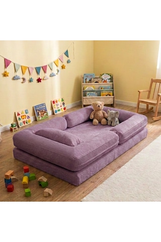 Miniwood Montessori Yatak Oyun Alanlı Bebek Yer Yatağı Sünger Çocuk Karyola 96 x 150 CM