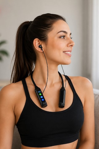 Exenar - Siyah - Boyun Bantlı Ultra Hd Bluetooth Kablosuz Kulaklık Type-c Dijital Ekran Tf Kart 2800 Mah 600 Saat