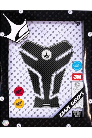 Honda Cl250 2025 İle Uyumlu Kaydırmaz 6d Karbon 21 Parça Tank Pad Seti Gc75 KARBON