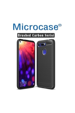 Huawei Honor View 20 Brushed Silikon Kilif + Cam (Seçiniz) 318242024 - Seçenek / Cam Koruma-Tempered Glass Istemiyorum