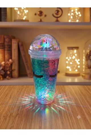 Işıklı Unicorn Tasarımlı Rgb Led Pipetli Bardak Renk Değiştiren Sihirli Kupa Belirtilmemiş