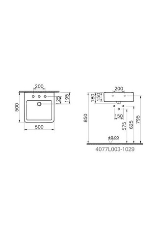 Norm Tezgah Üstü Lavabo, 50 Cm 4077n003-1545 Beyaz