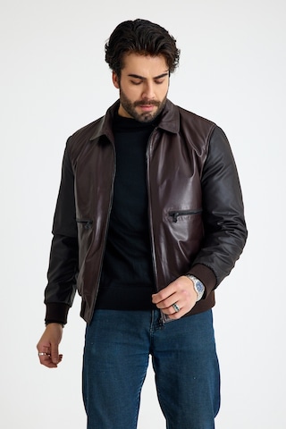 Franko Armondi Klasik Erkek Deri Ceket E58-k-2551-23732 Kahve