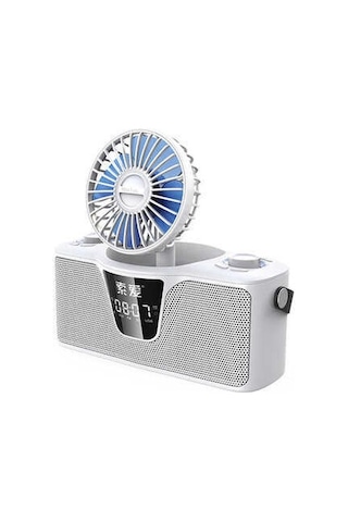 Soaiy K2 Kablosuz Bluetooth Hoparlör & Çıkarılabilir Mini Vantilatör - Dijital Gösterge - FM Radyo - ZORE-219765