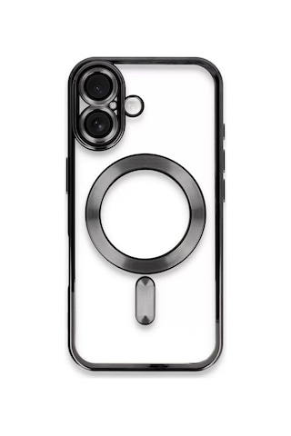 Newface  Apple  Uyumlu iPhone 16 Plus Kılıf Kross Magneticsafe Kapak - Siyah