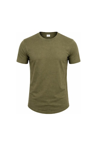 Plus Scorpion Erkek Slim Fit Basic Tişört Esnek, Terletmeyen Pike Dokulu Kumaş Haki
