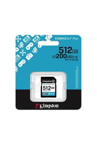 Kingston Sdg4-512gb 512gb Sdxc Canvas Go Plus Gen4 200mb-s C10 Uhs-ı U3 V30 Hafıza Kartı Kdo