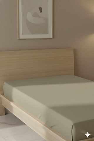 %100 Pamuk Ranforce Premium Tek Kişilik Lastikli Çarşaf - Bej Bej