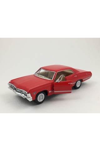 Kinsmart 1967 Chevrolet Impala 1:43 Kırmızı Çek Bırak Model Araba