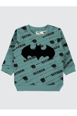 Batman Erkek Bebek Sweatshirt 6-18 Ay Pastel Yeşil Pastel Yeşil