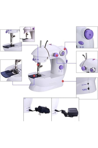 Mobgift Mini Ev Dikiş Makinesi Pedallı Sewıng Machine Portatif A+