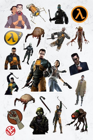 Half Life Video Oyun Sticker Paketi 20 Adet Çok Renkli